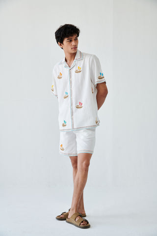 "Le Riveria" embroidered shorts