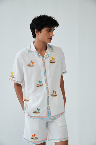 "Le Riveria" hand embroidered Shirt