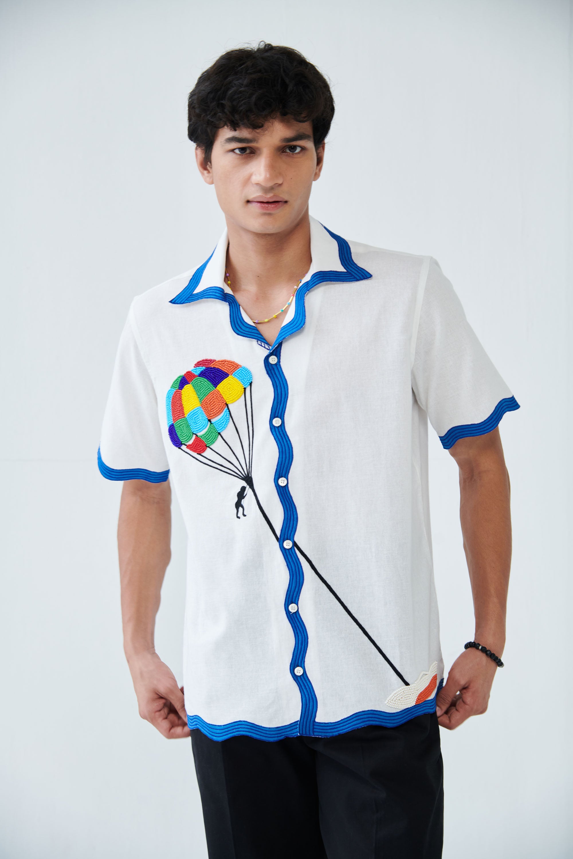 "L'aventure" beadwork shirt