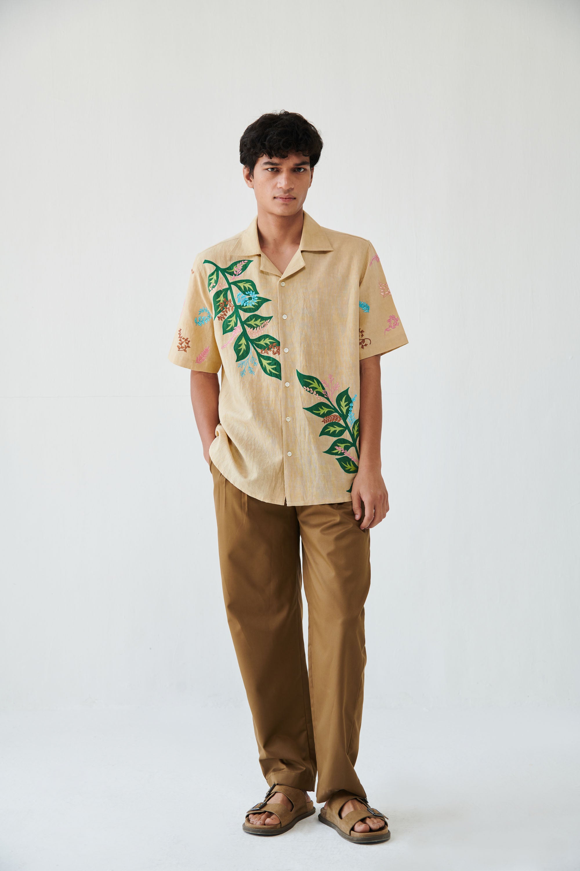 "Leaf" appliqué shirt