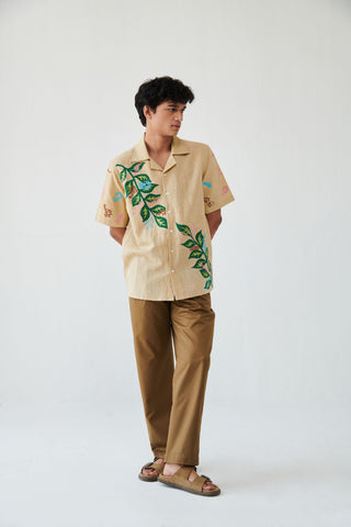 "Leaf" appliqué shirt