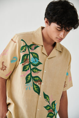"Leaf" appliqué shirt