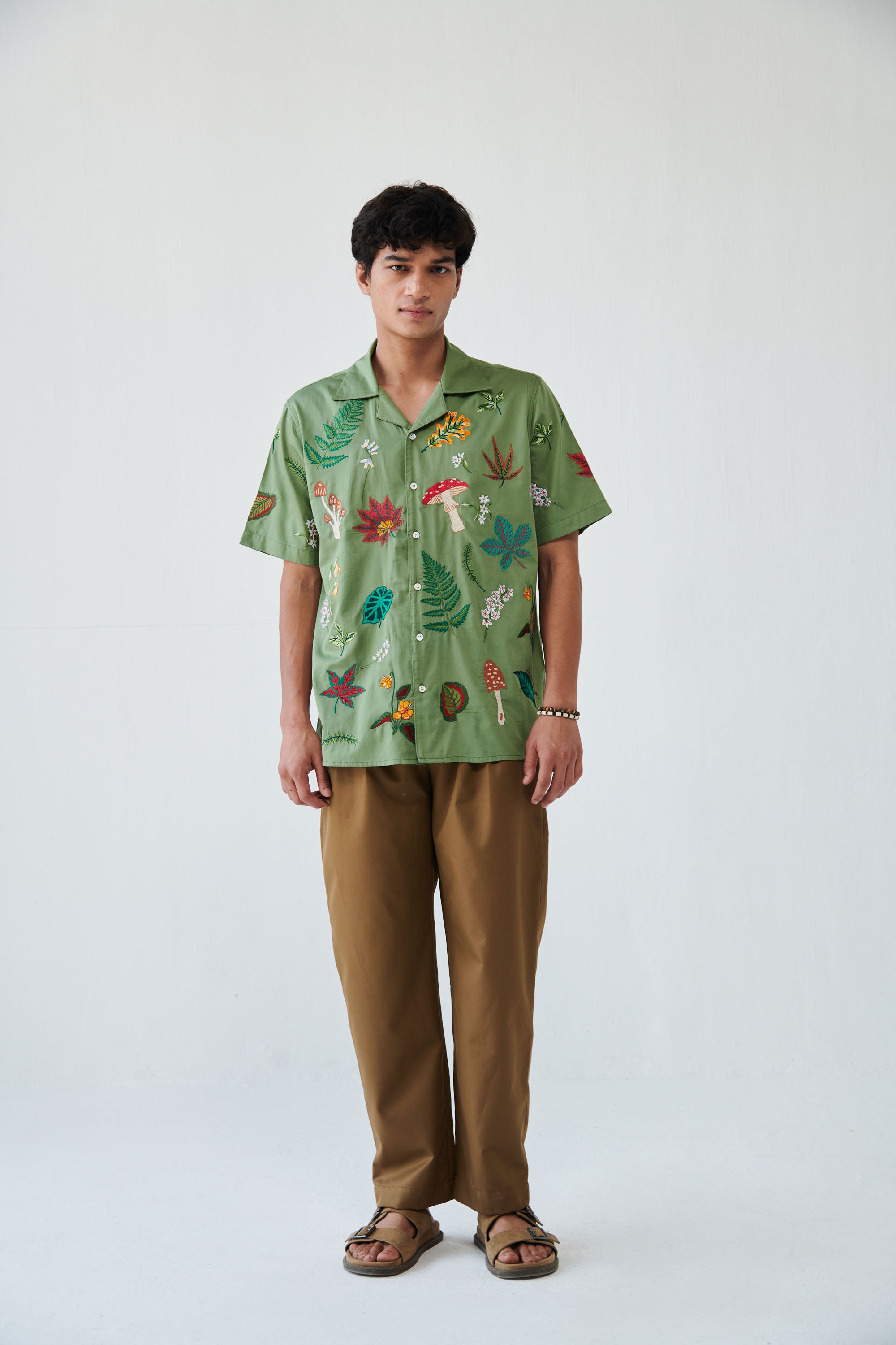 "Botanical dream" embroidered shirt