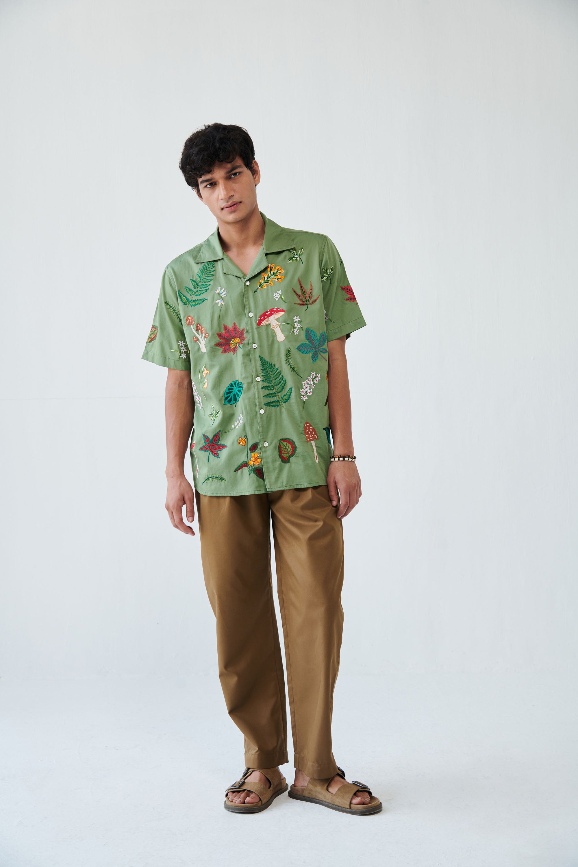 "Botanical dream" embroidered shirt