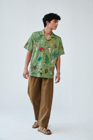 "Botanical dream" embroidered shirt