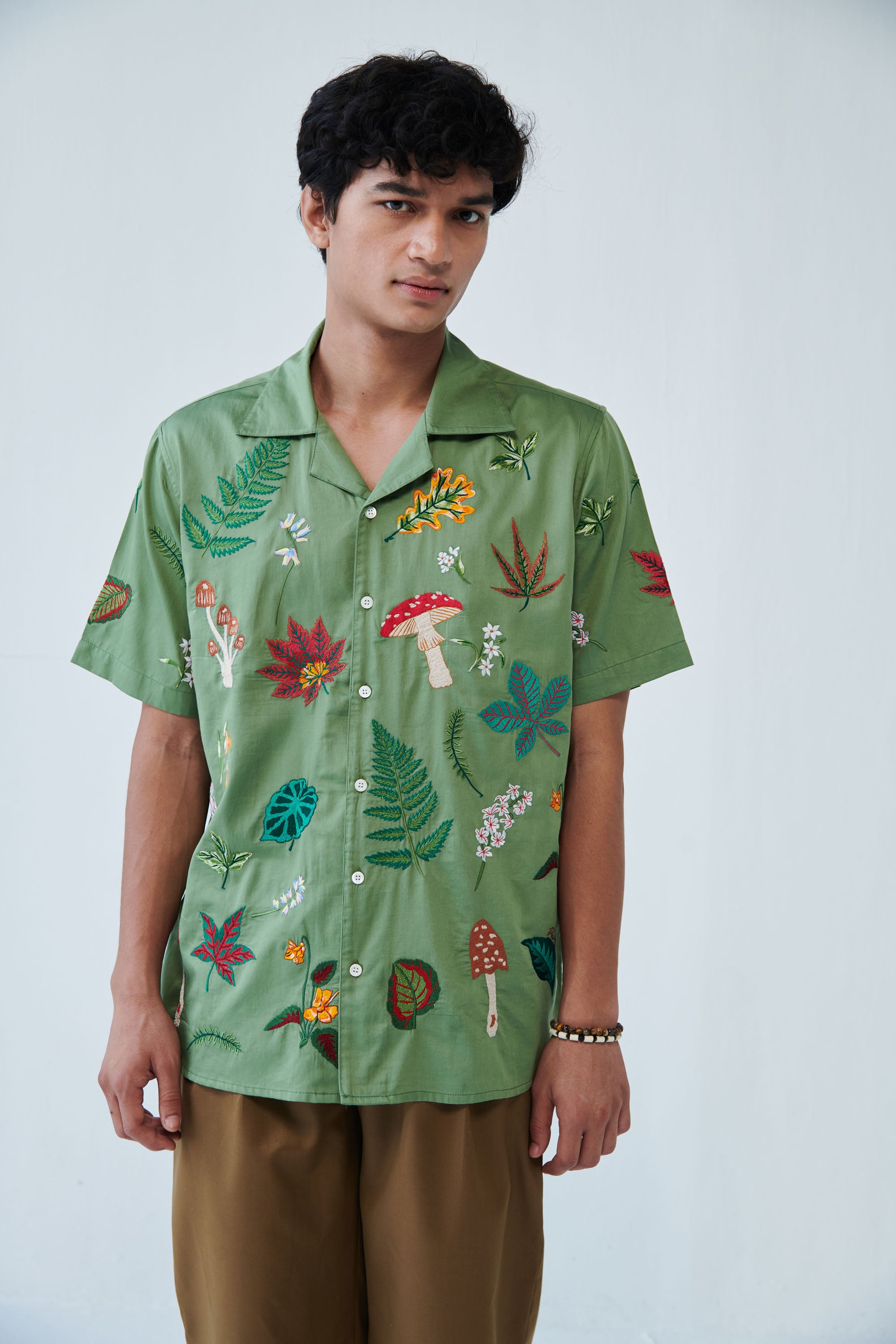 "Botanical dream" embroidered shirt