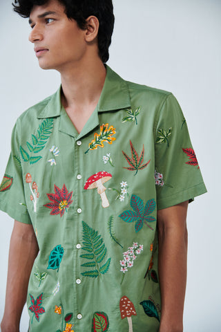 "Botanical dream" embroidered shirt