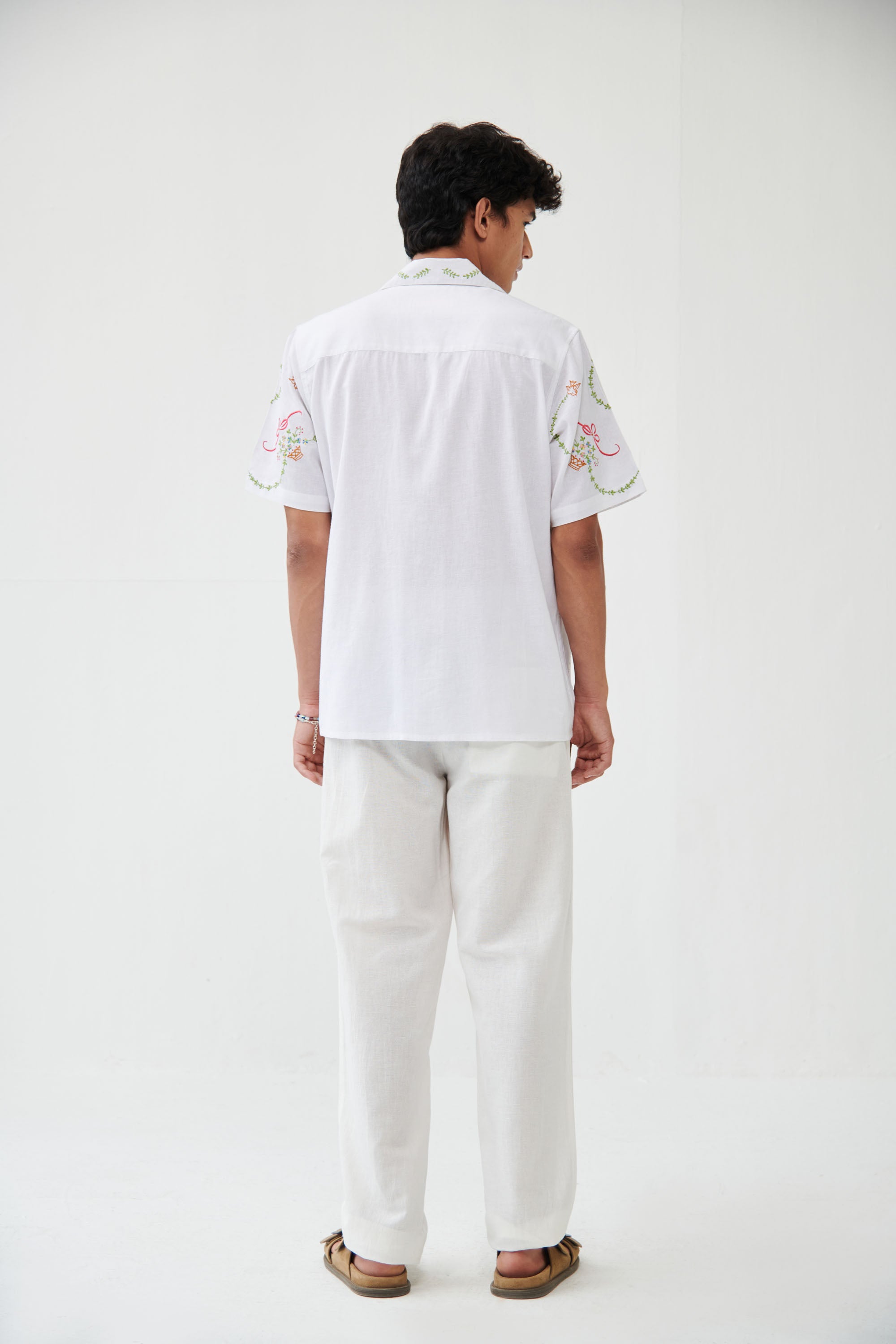 “Le Sicily” embroidered shirt- White