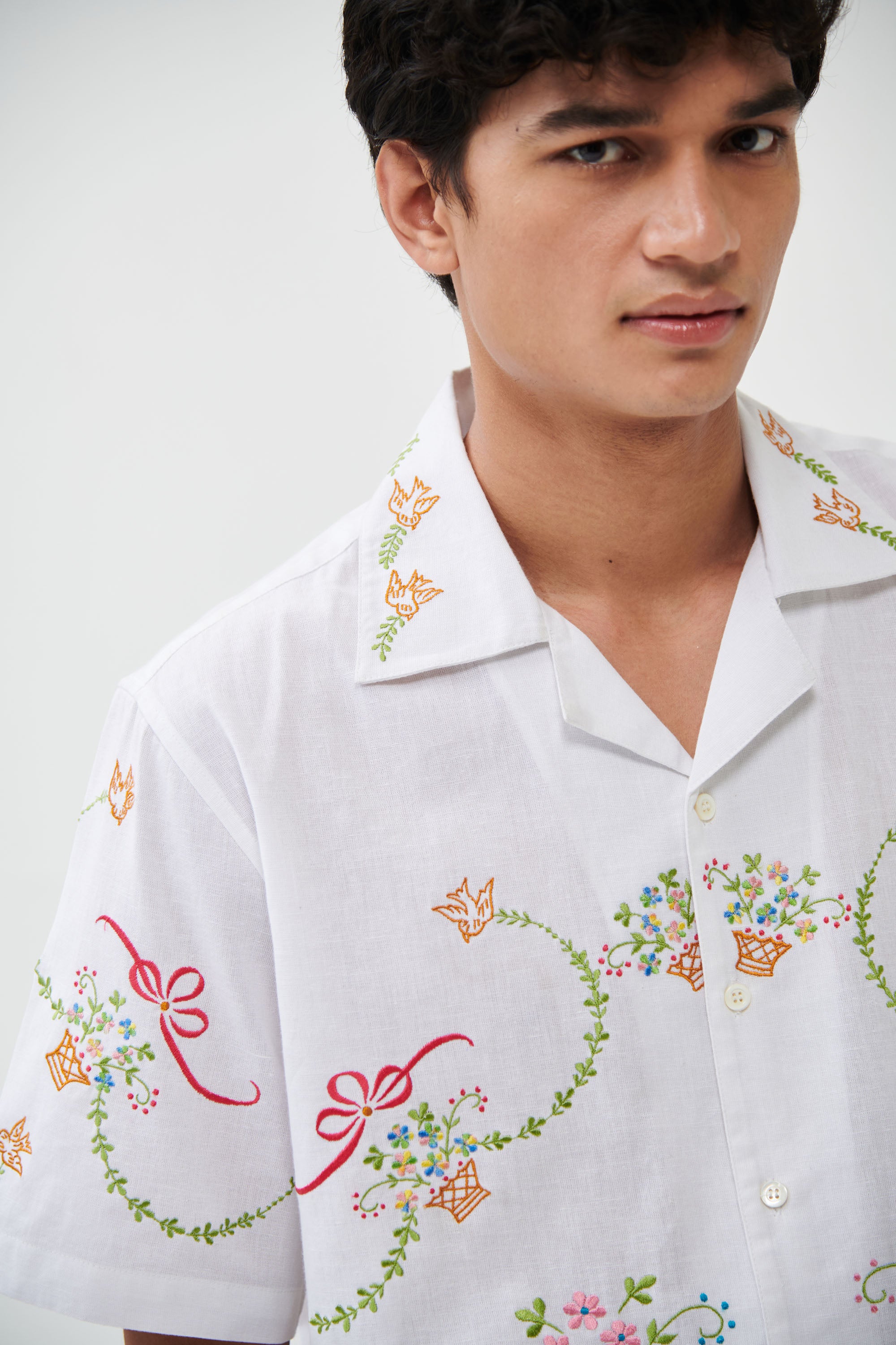 Le Sicily” embroidered shirt- White – PERTE D'EGO