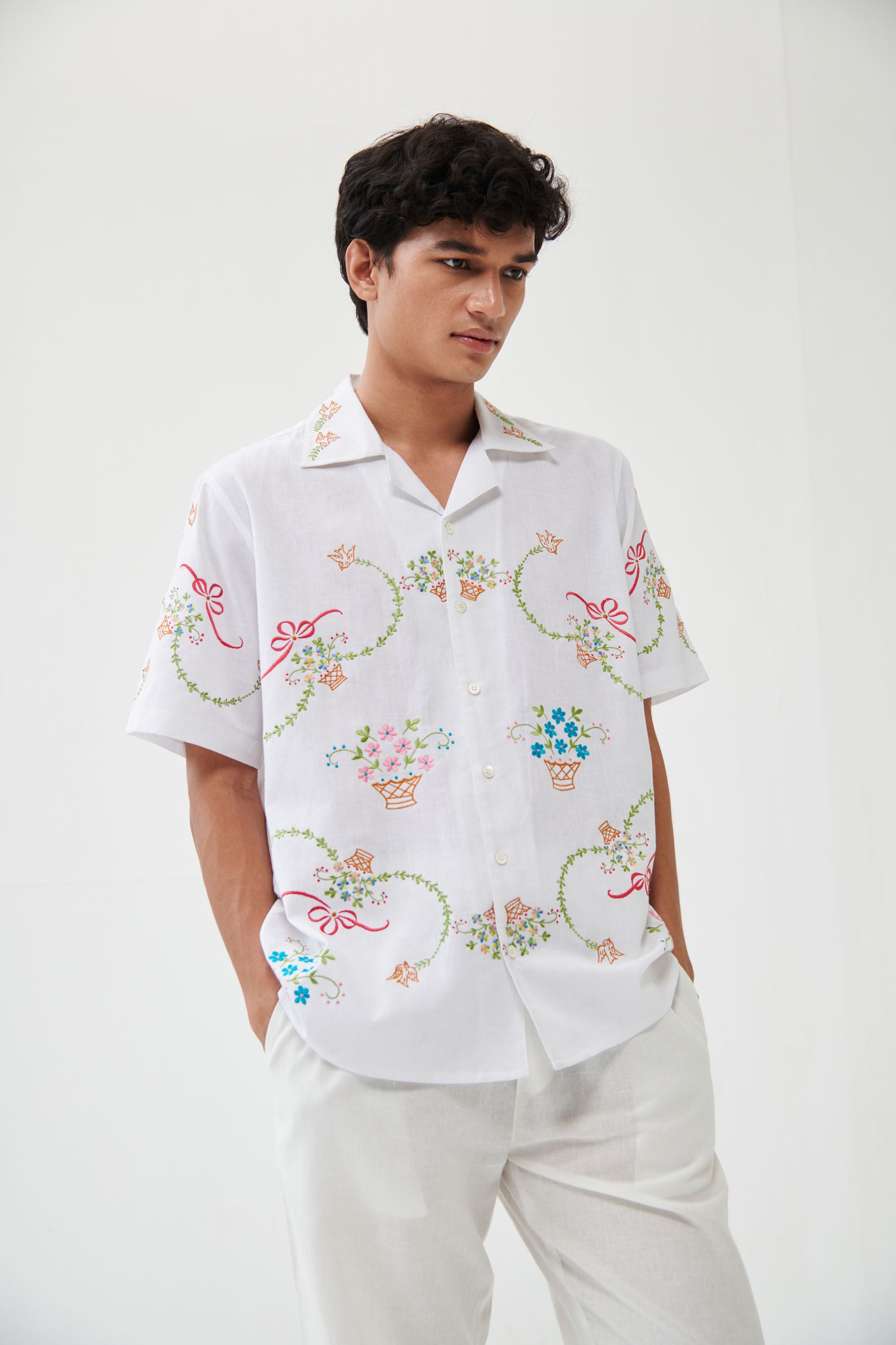 “Le Sicily” embroidered shirt- White – PERTE D'EGO