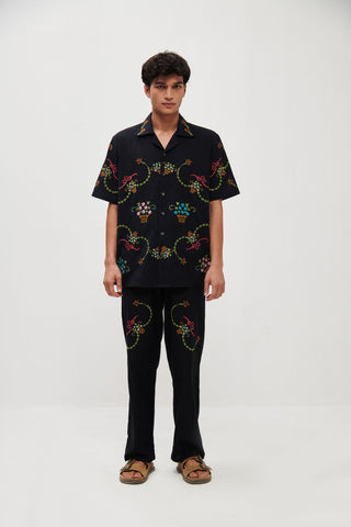 "Le Sicily" embroidered lounge pants