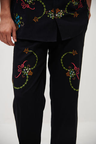 "Le Sicily" embroidered lounge pants