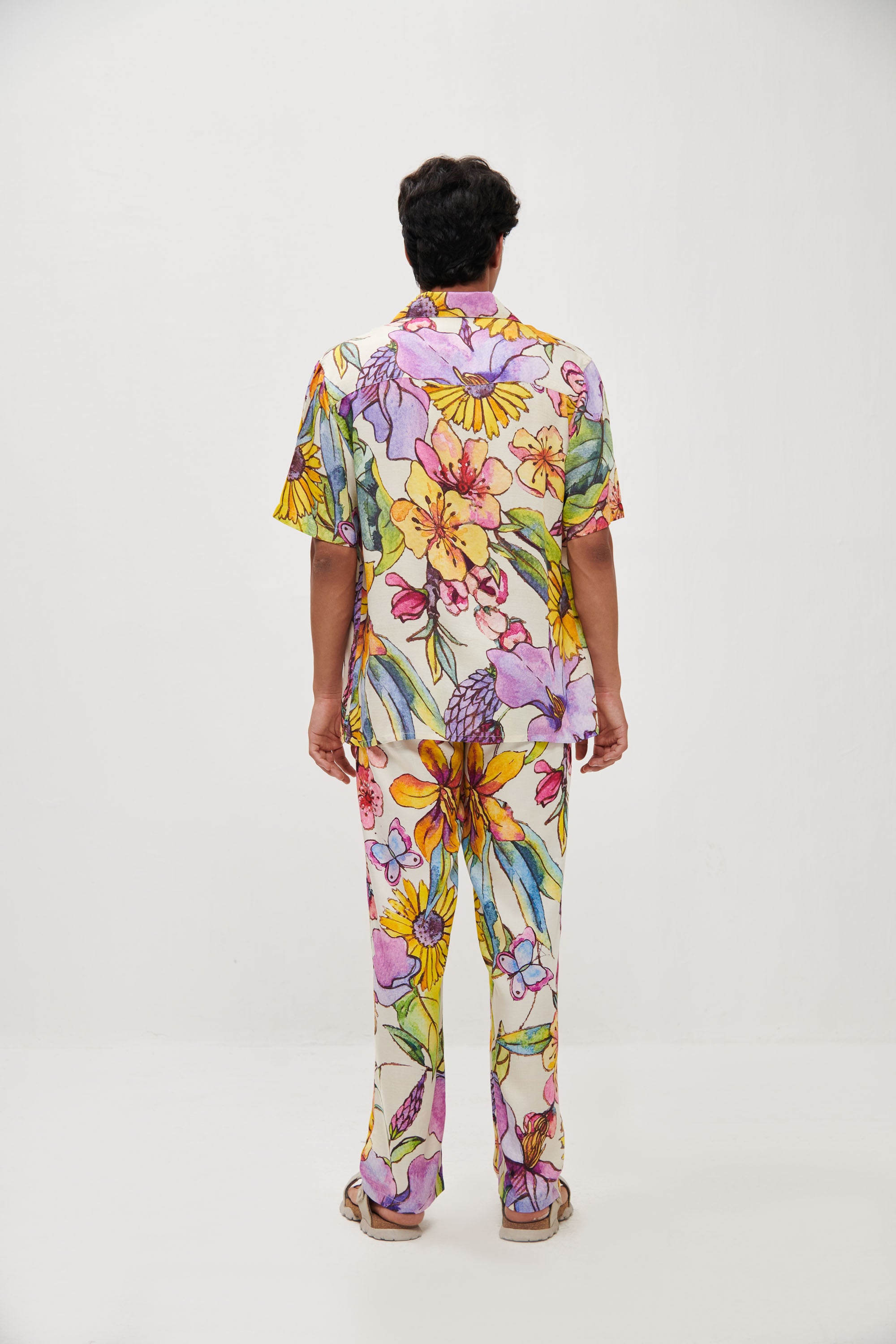 Floral sketch lounge pants