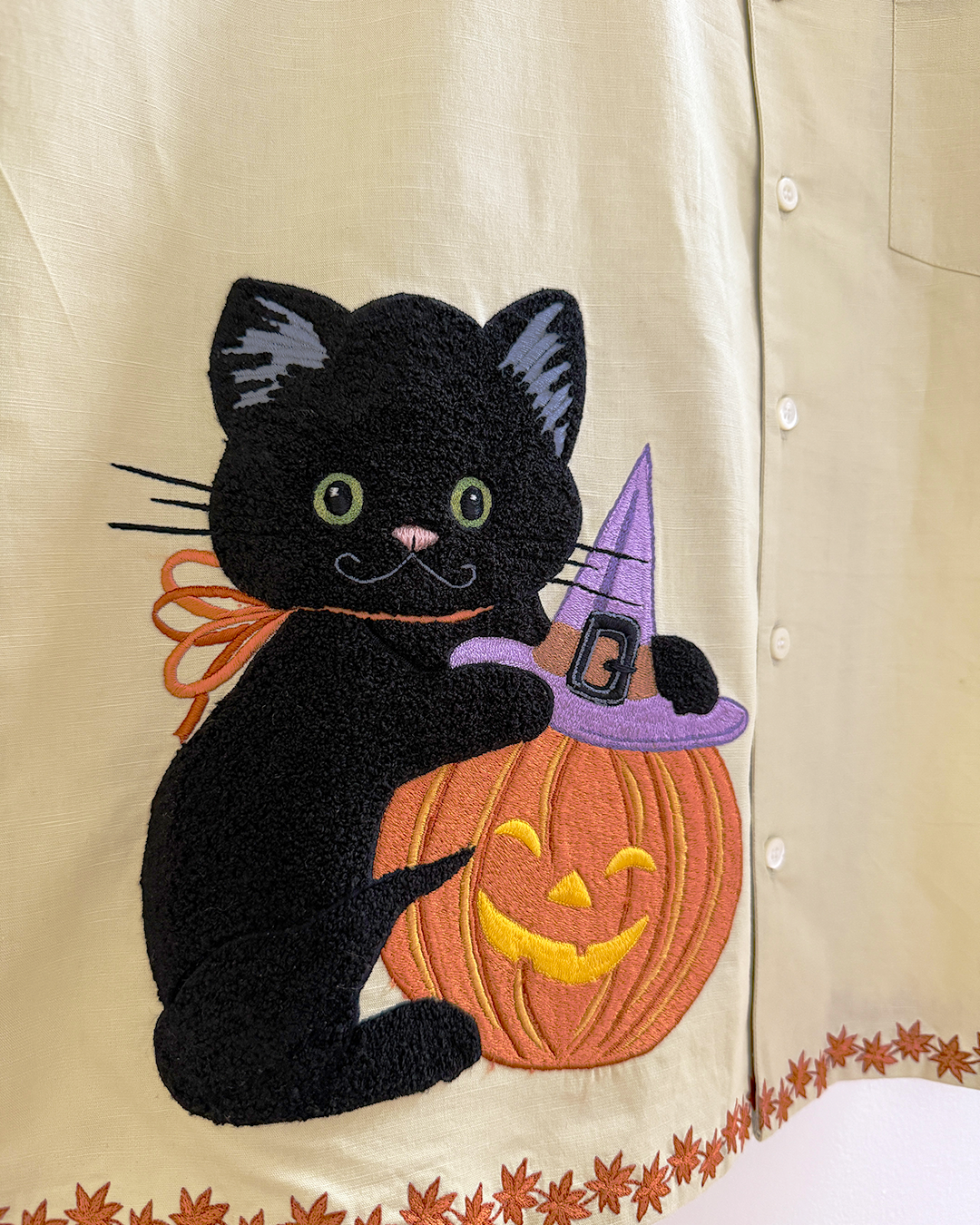 "Pumpkin Paws" embroidered shirt