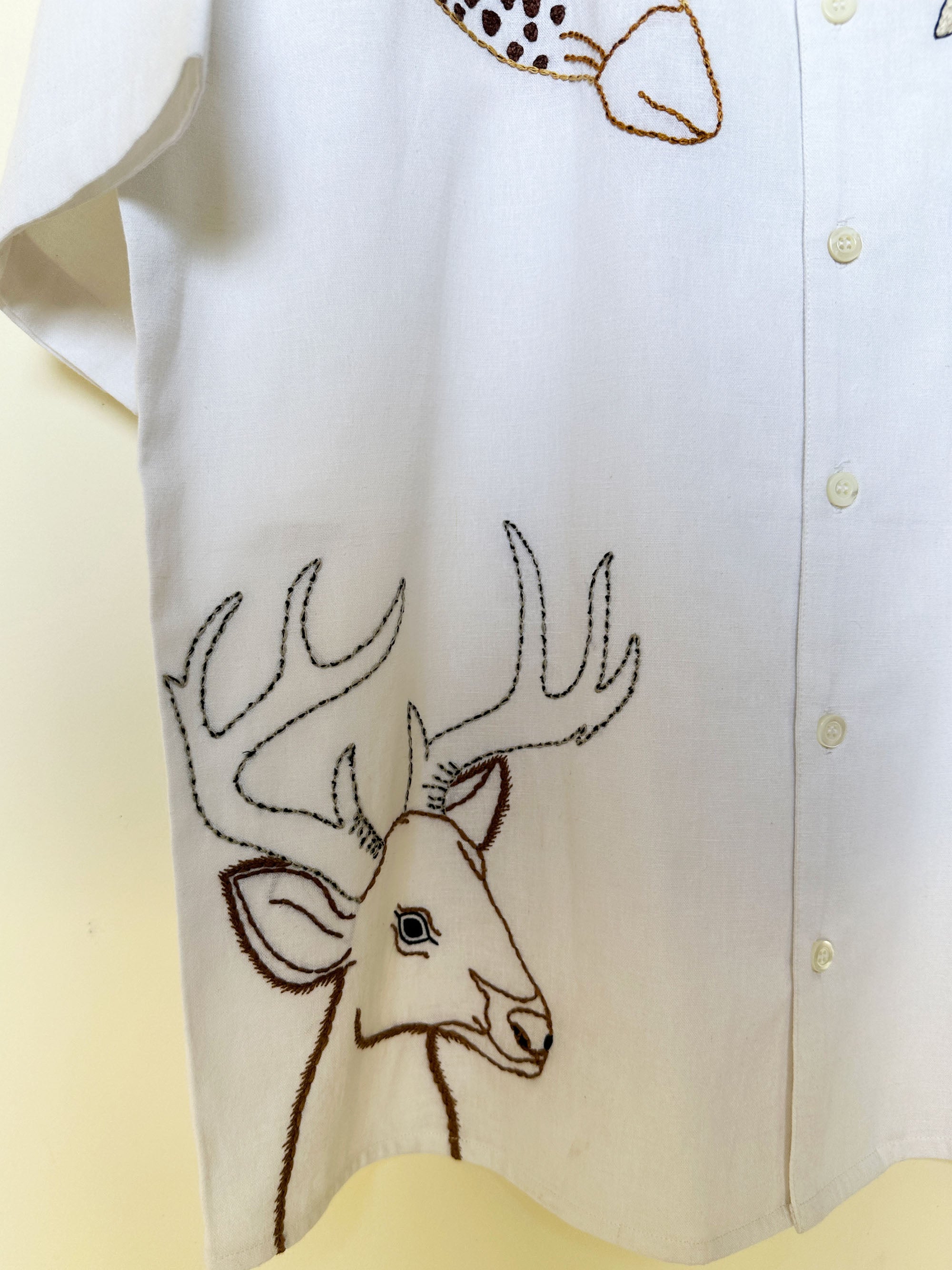 “Le savanna” hand embroidered shirt