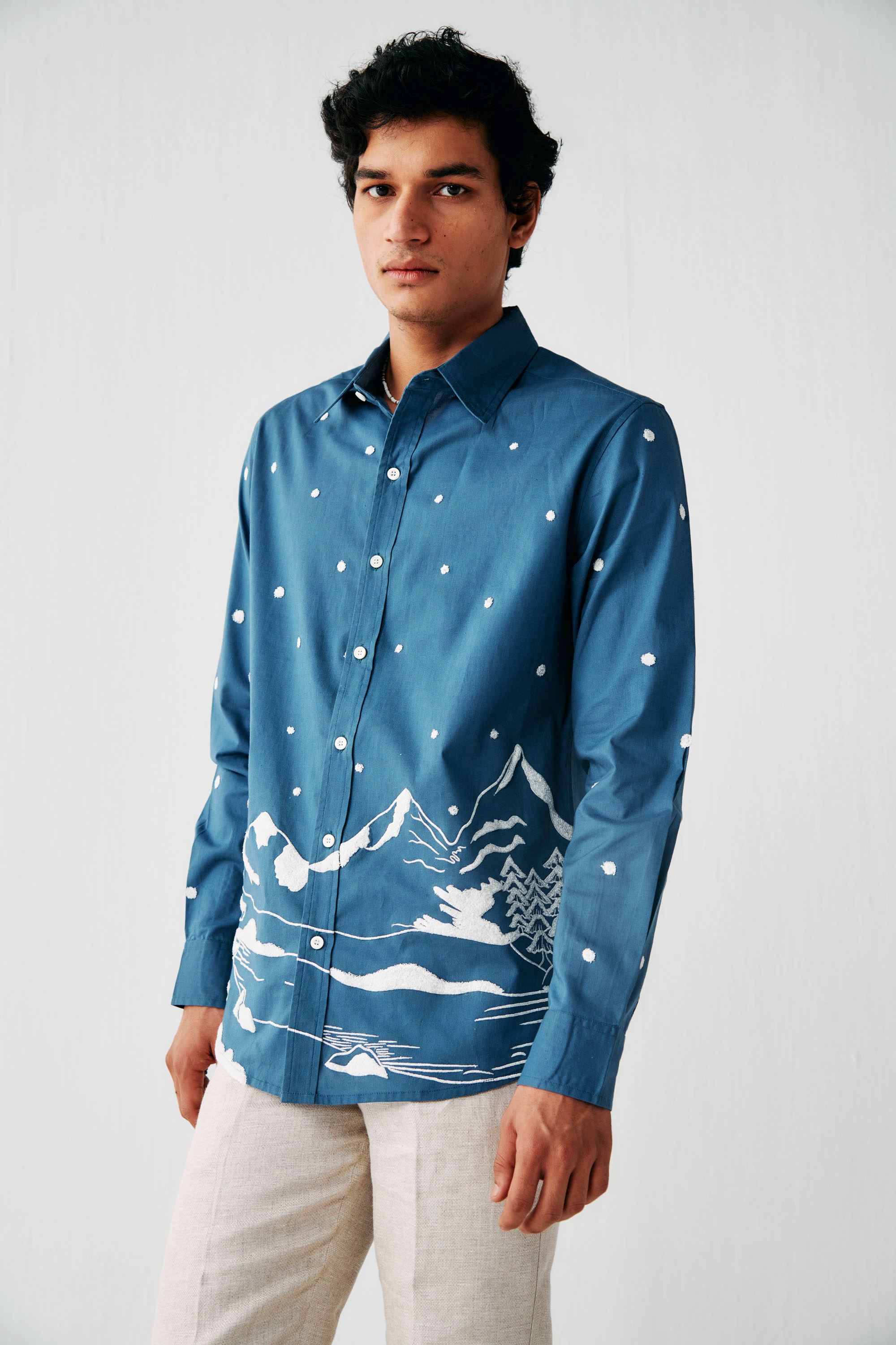 "Snow day" embroidered shirt