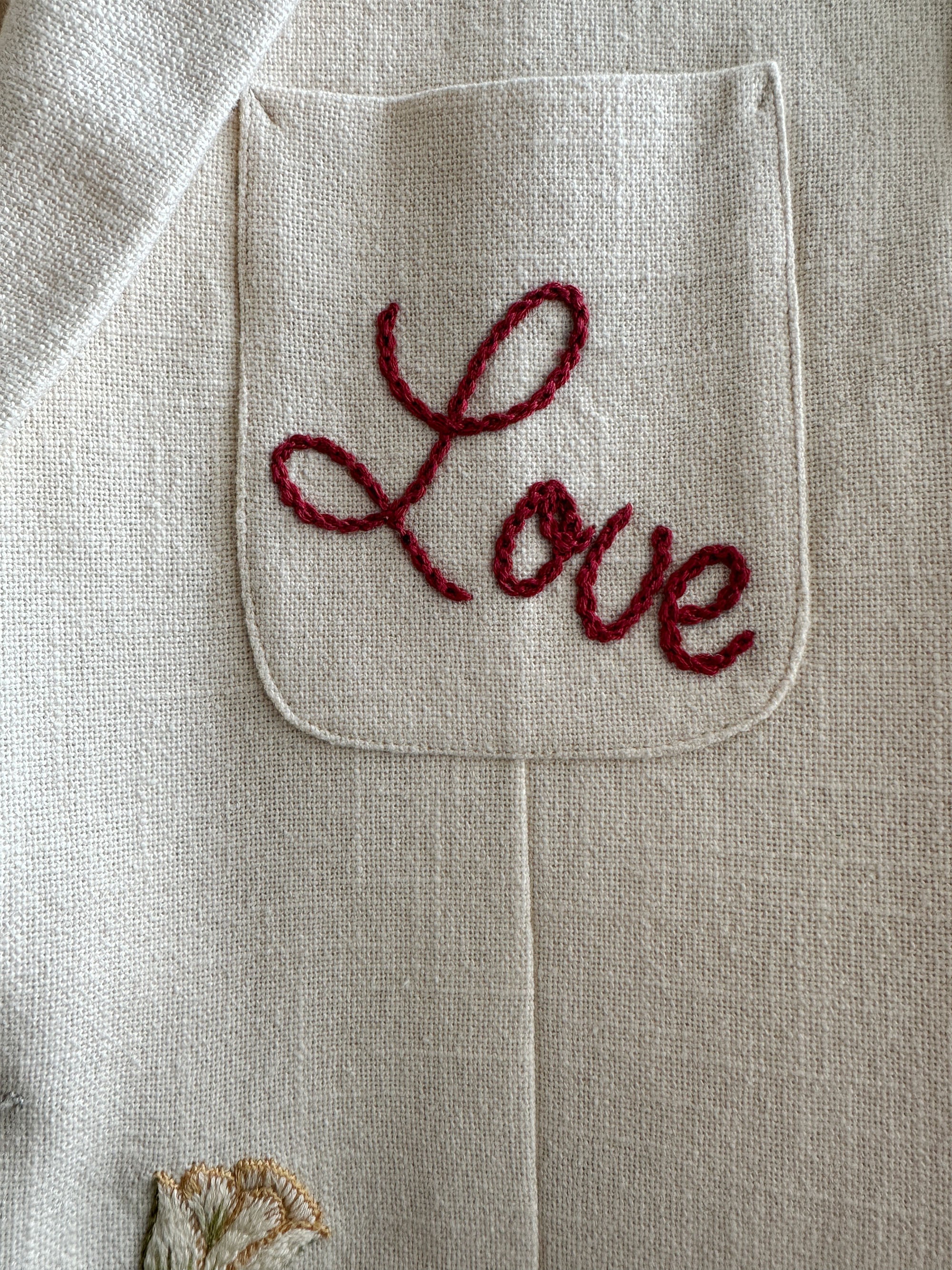 "Te amo" hand embroidered blazer