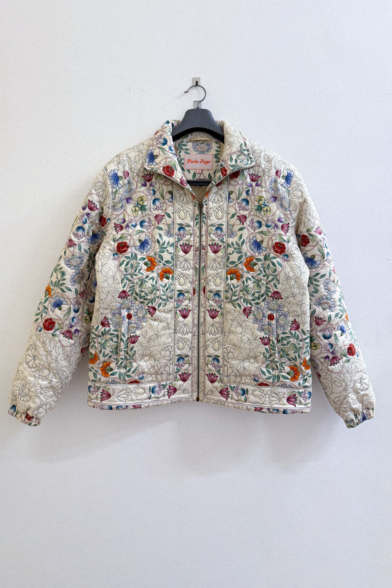 Watercolor placement quilted jacket