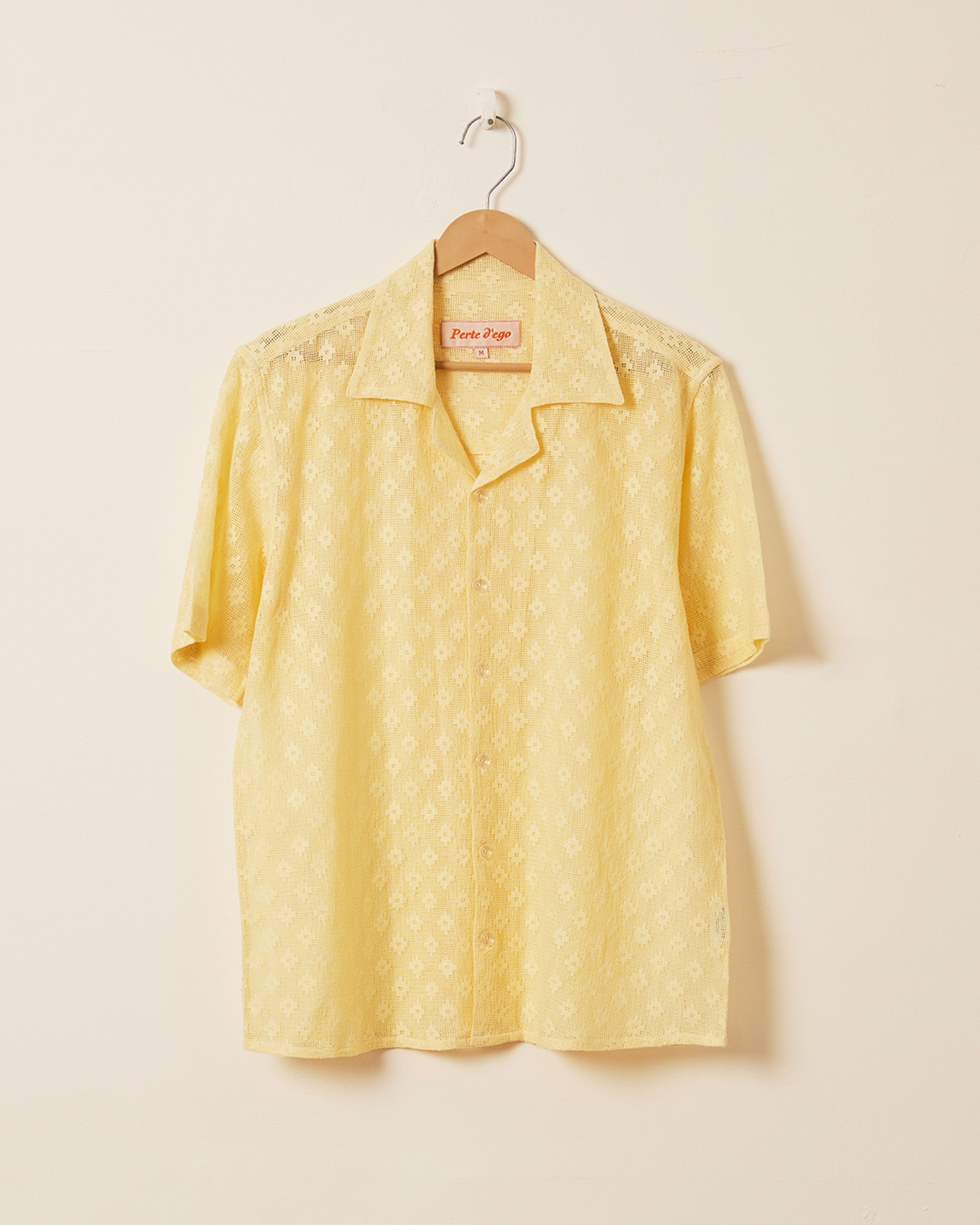 Lemon yellow lace shirt