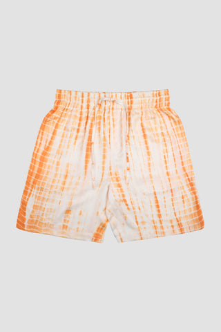 Orange shibori lounge shorts