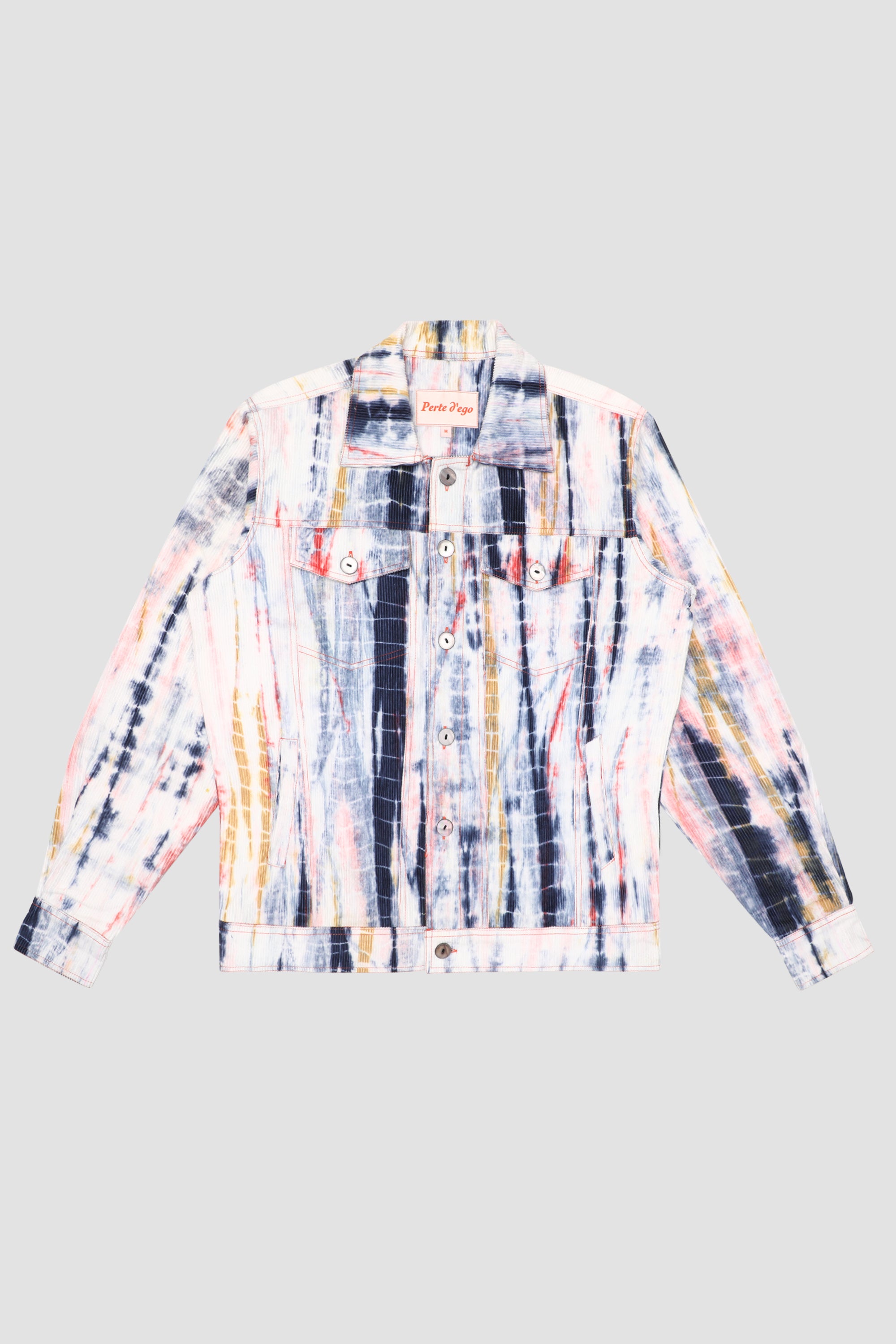 Multicolor shibori trucker jacket