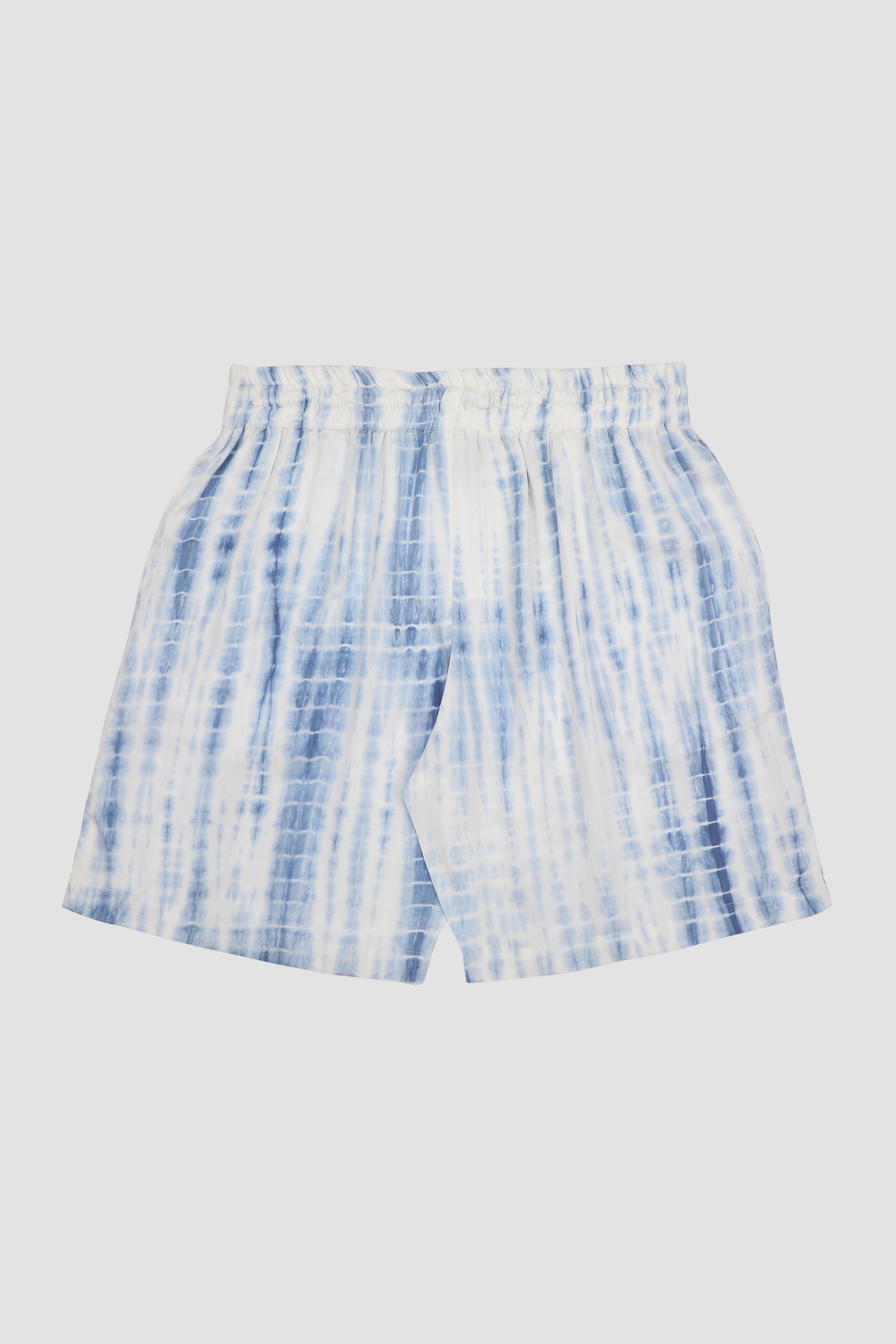 Blue shibori shorts