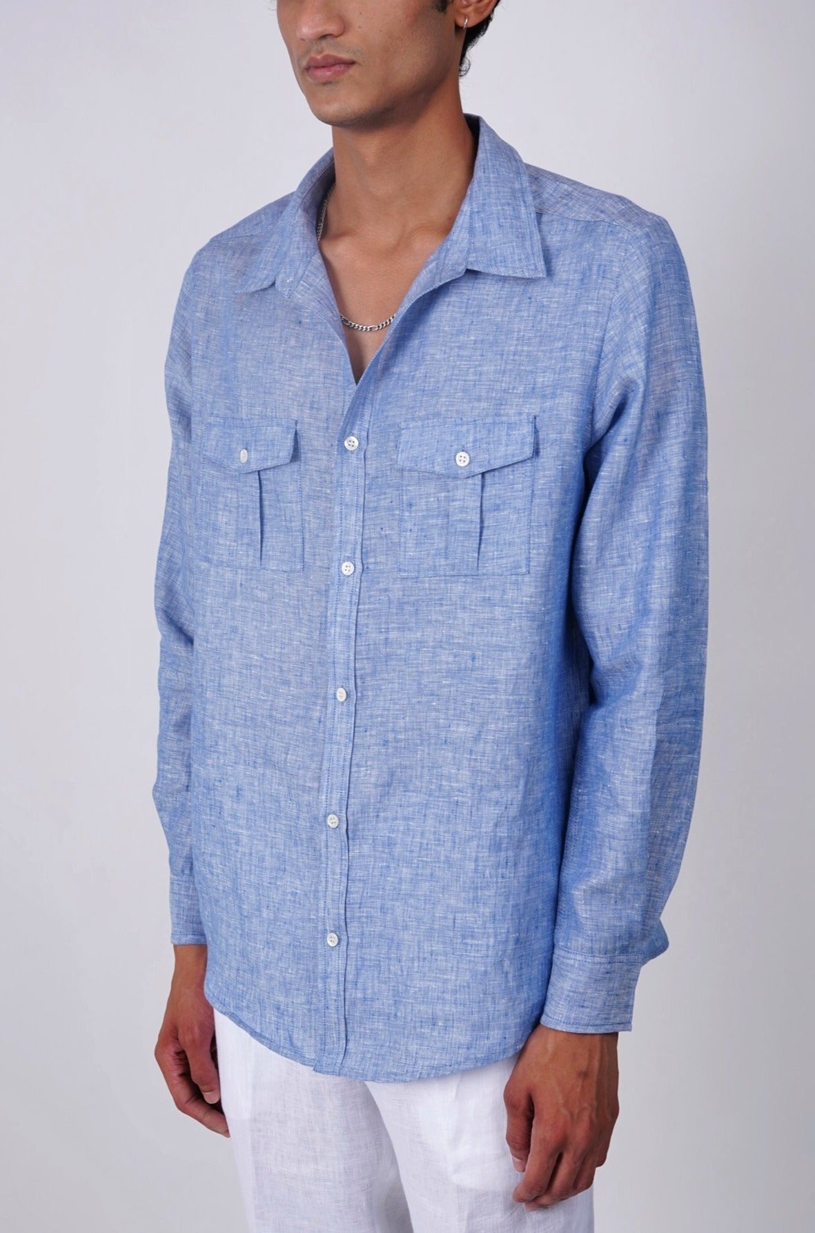 Ocean Blue Linen shirt