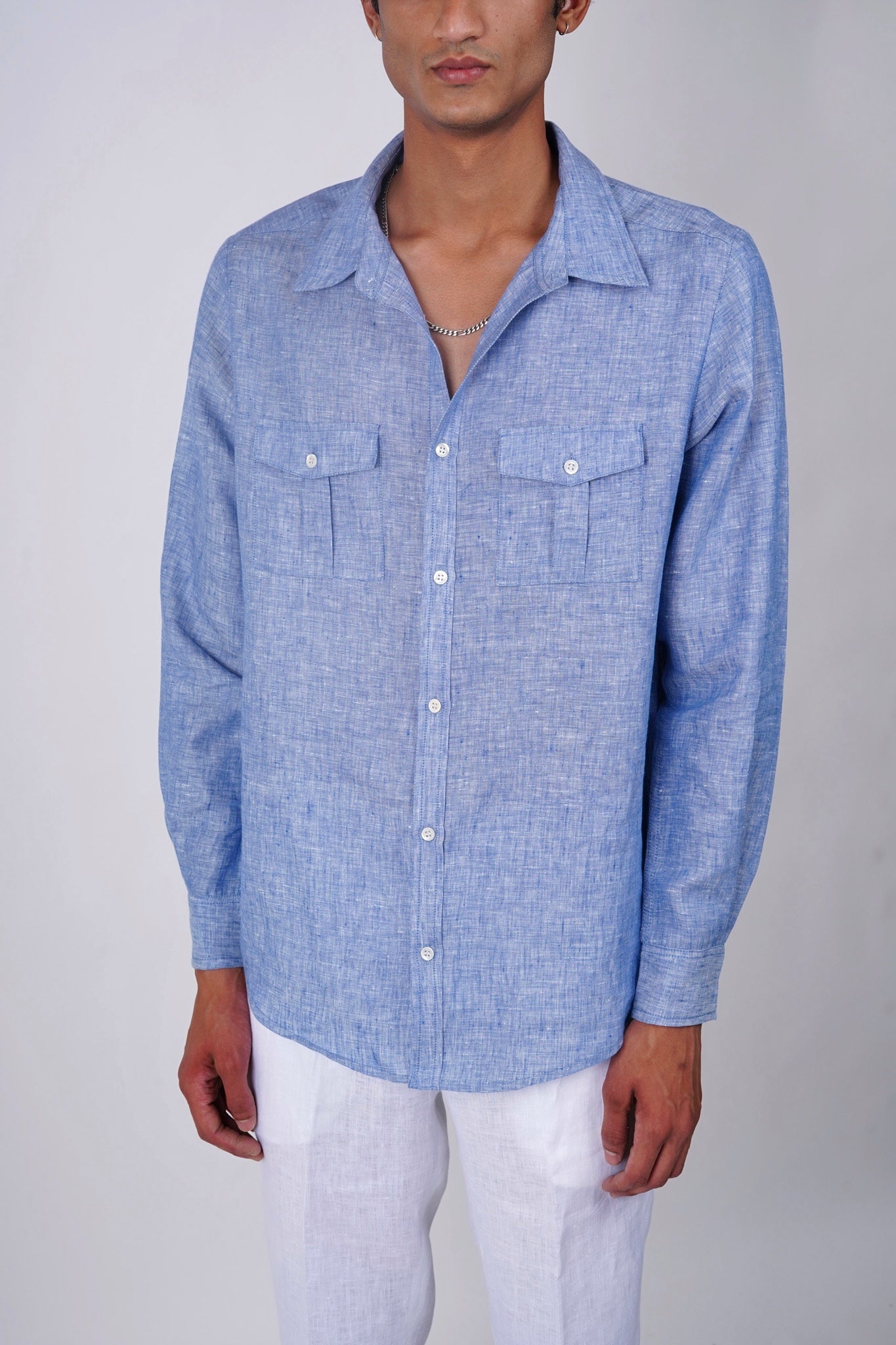 Ocean Blue Linen shirt