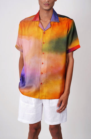 Psychedelic summer silk shirt