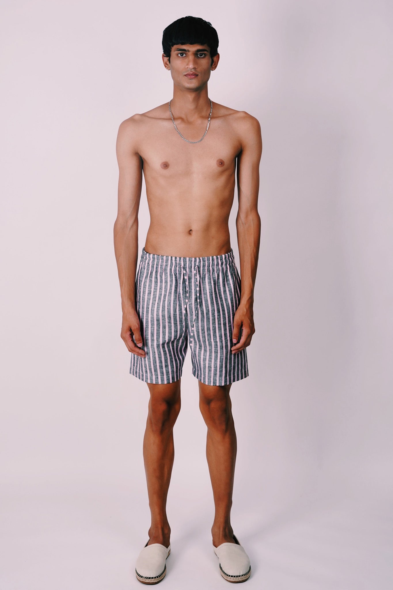 Stripes Linen lounge shorts