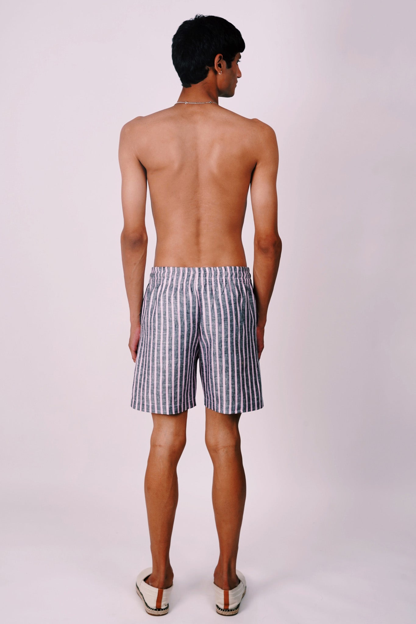 Stripes Linen lounge shorts