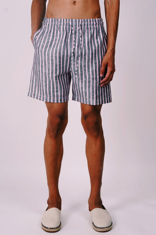 Stripes Linen lounge shorts