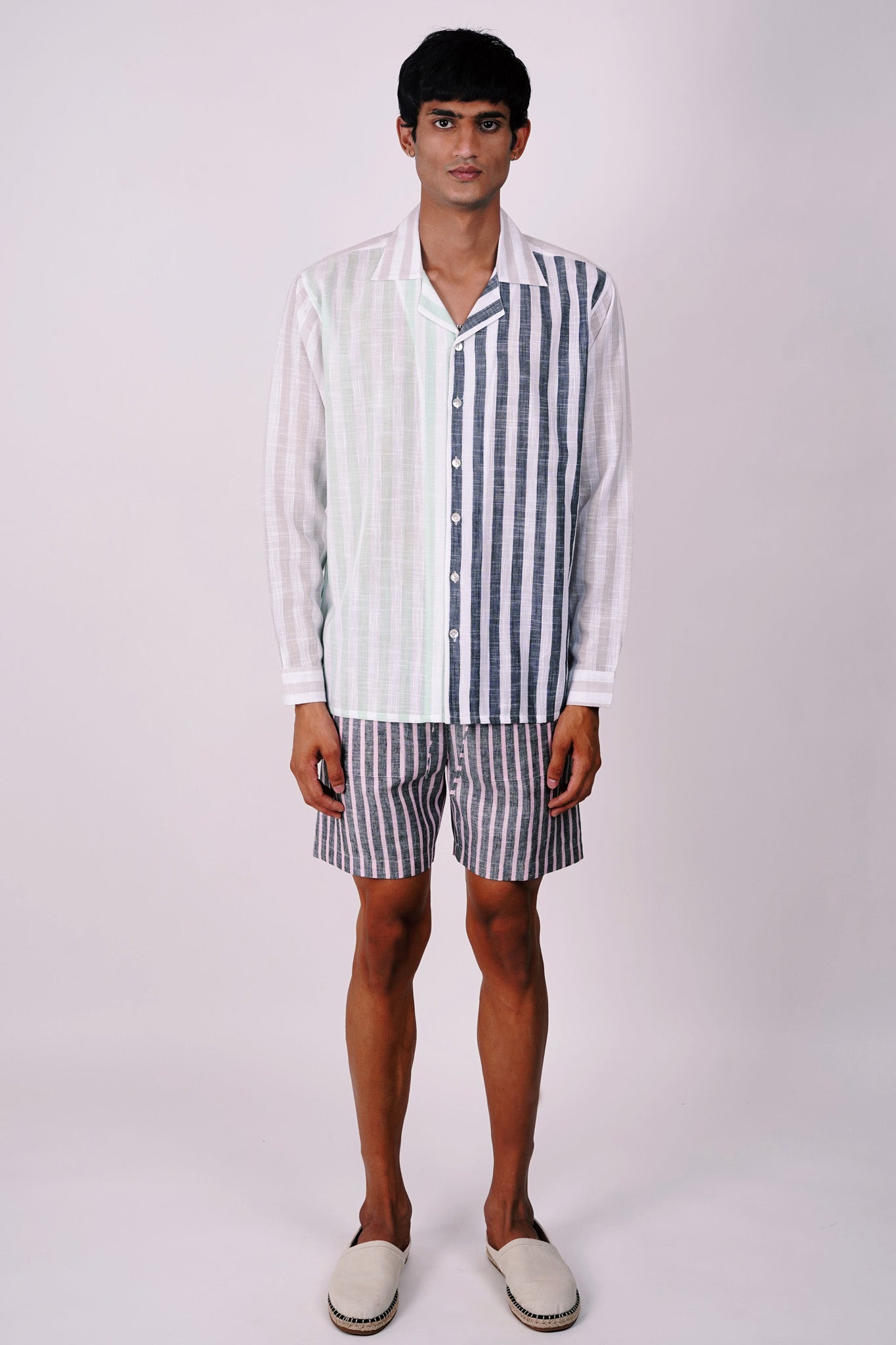 Stripes Linen lounge shorts