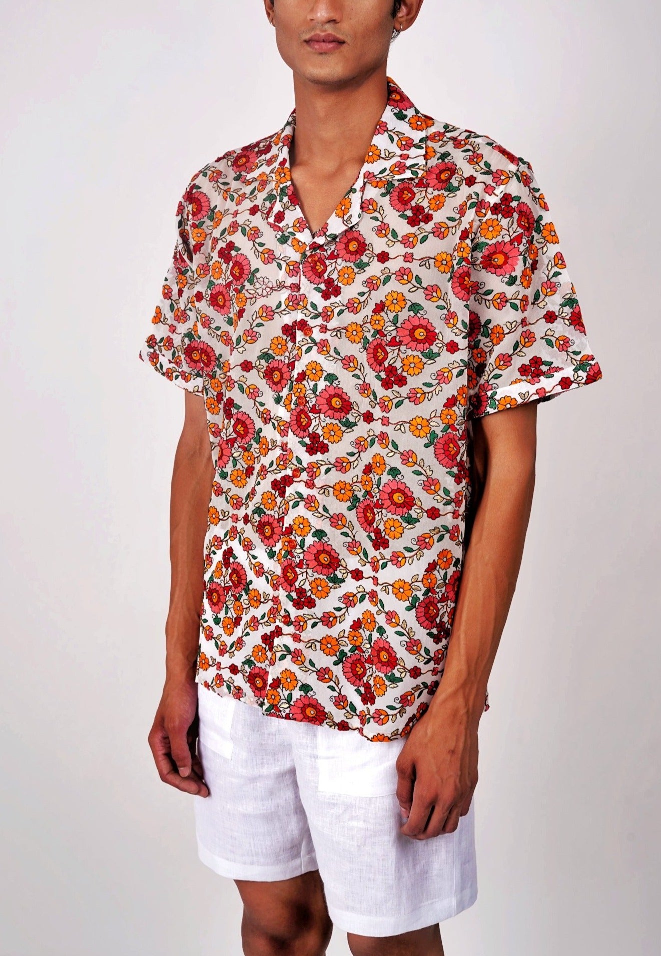 Vintage Floral embroidered shirt