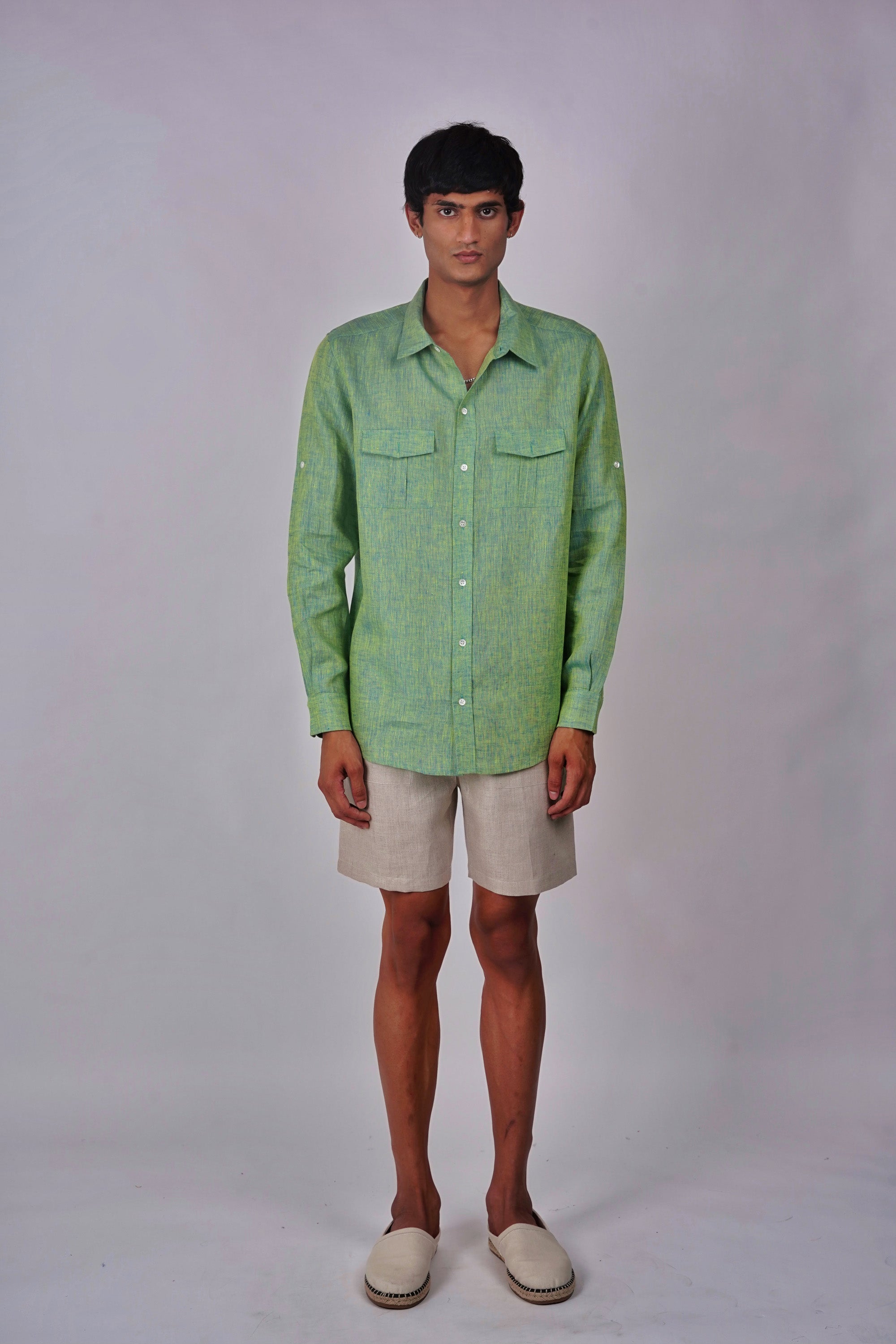 Psychedelic Green Linen shirt