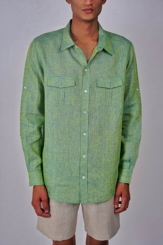 Psychedelic Green Linen shirt
