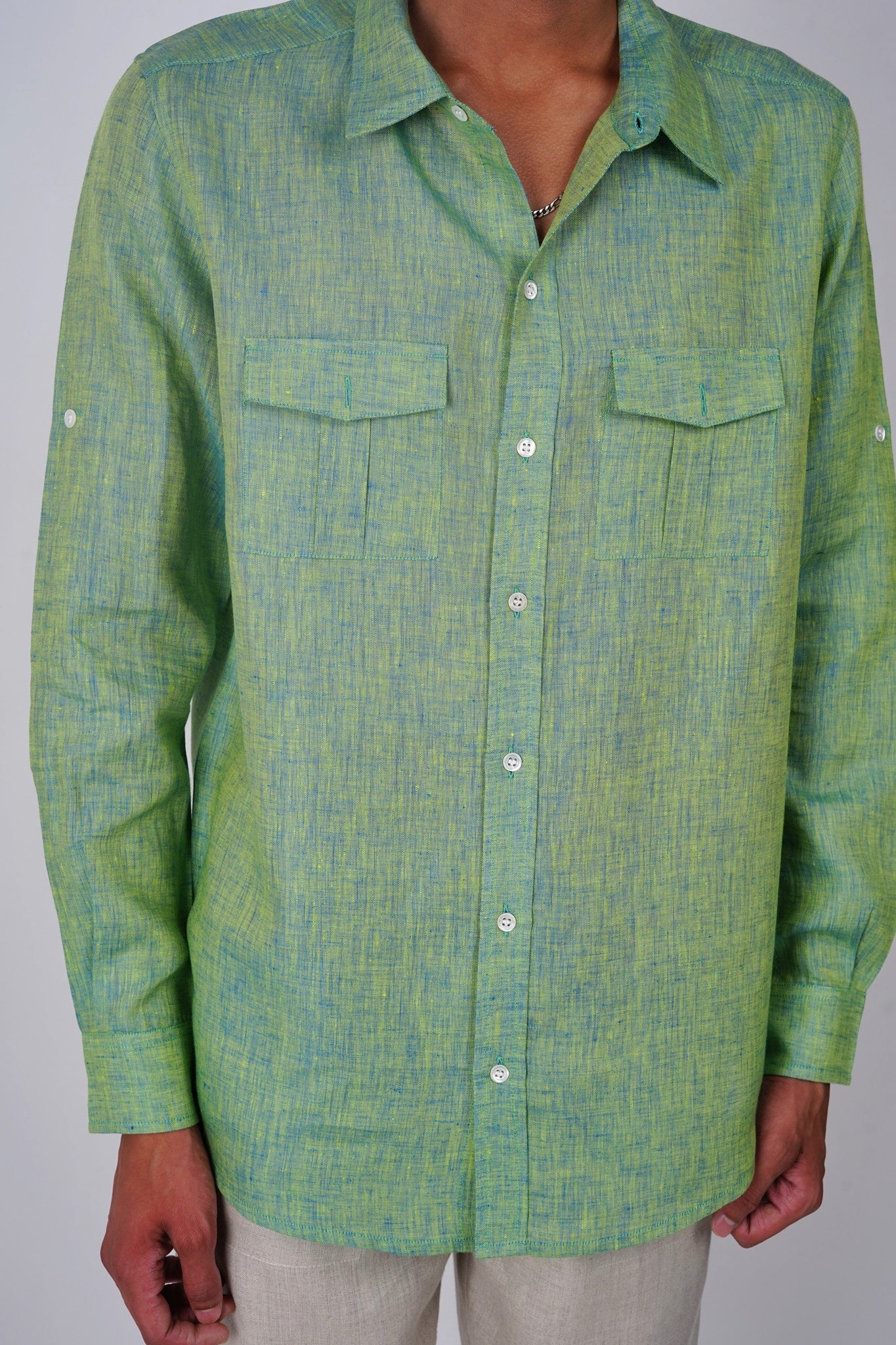 Psychedelic Green Linen shirt