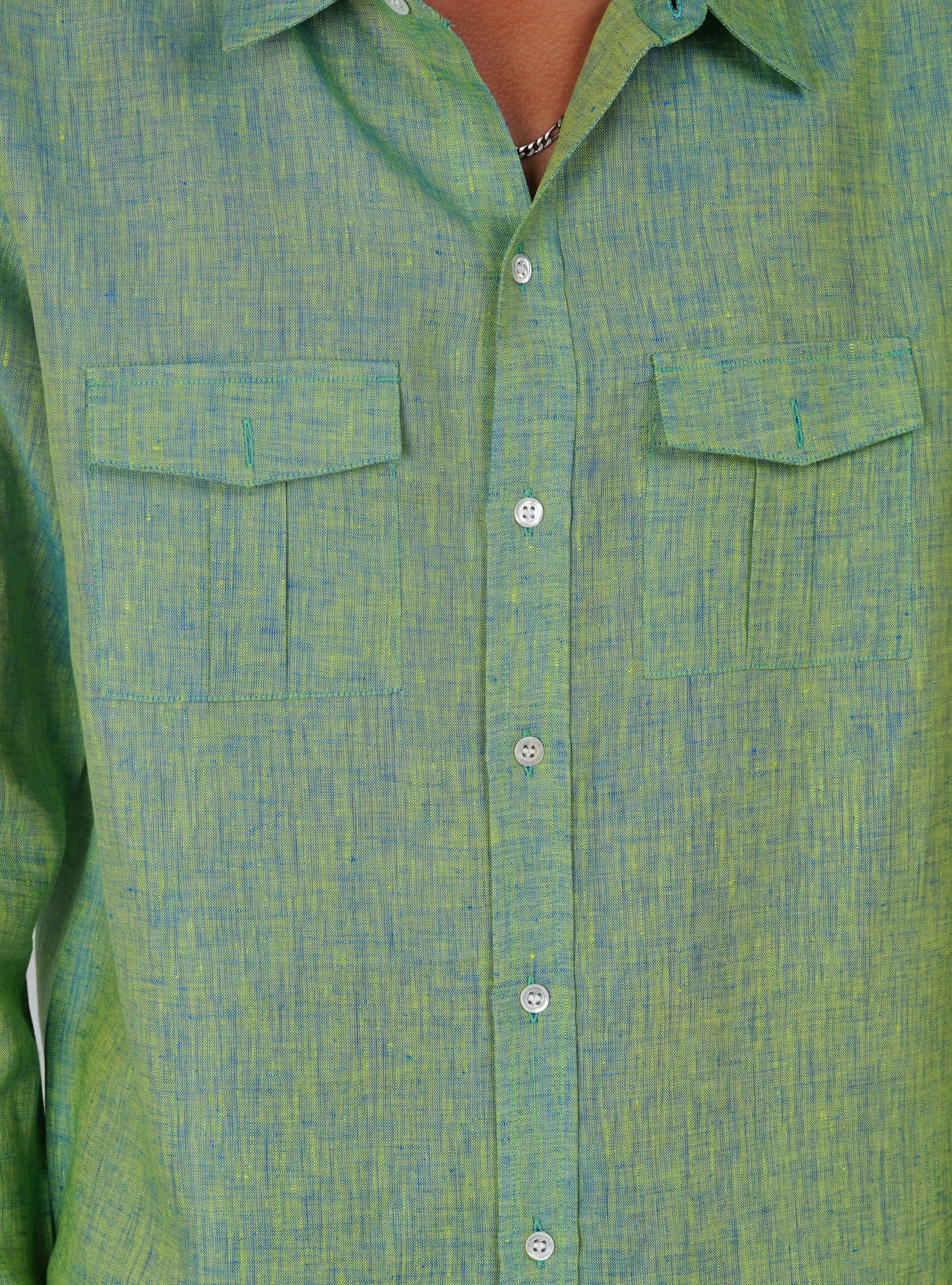 Psychedelic Green Linen shirt