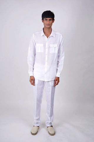 Santorini White Linen shirt