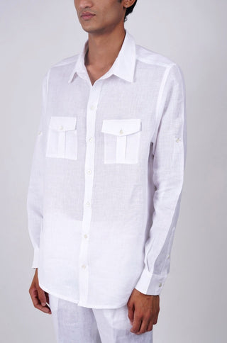 Santorini White Linen shirt