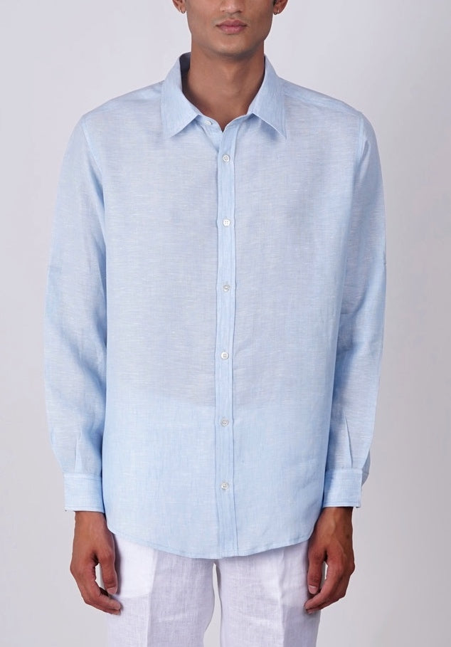 Baby Blue full sleeve linen shirt