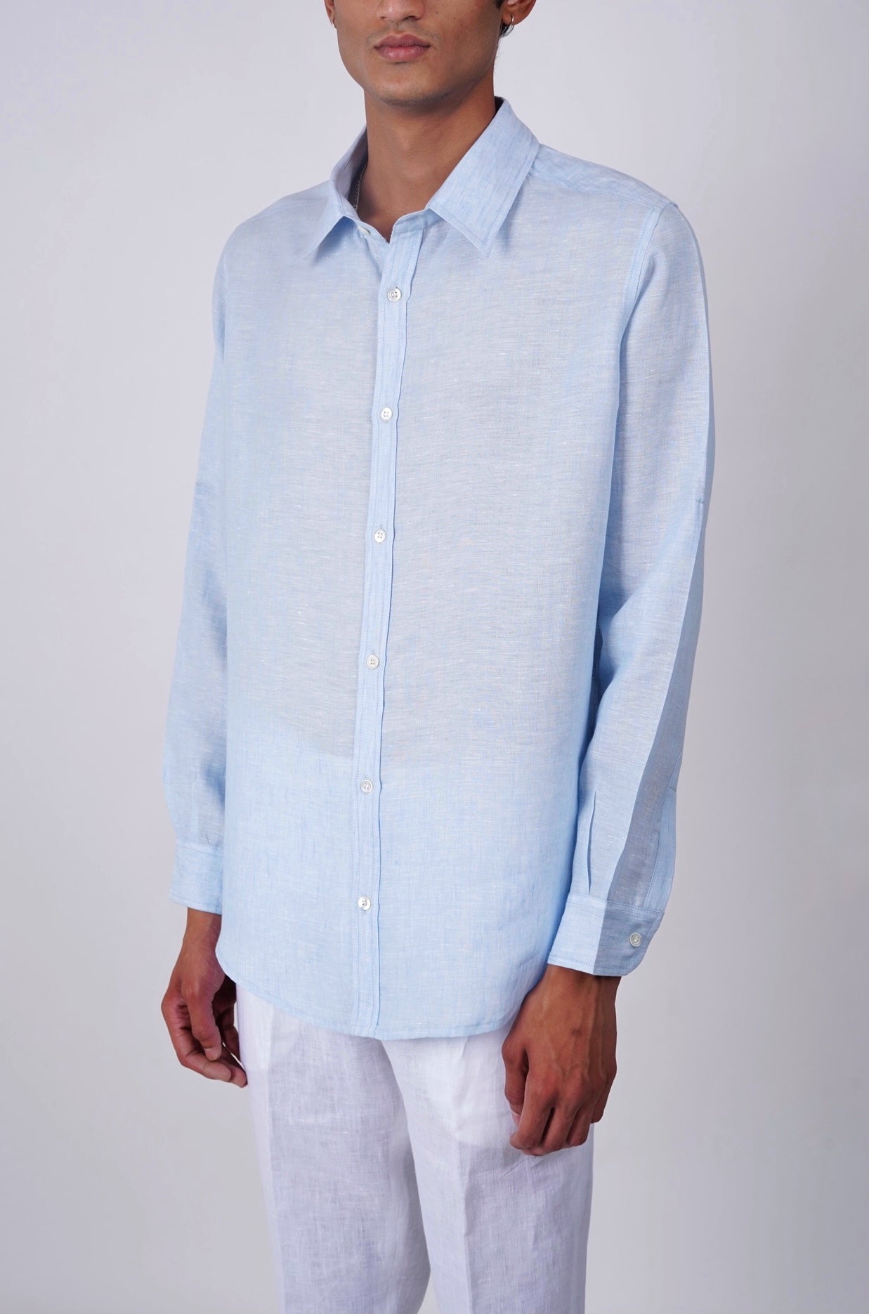 Baby Blue full sleeve linen shirt