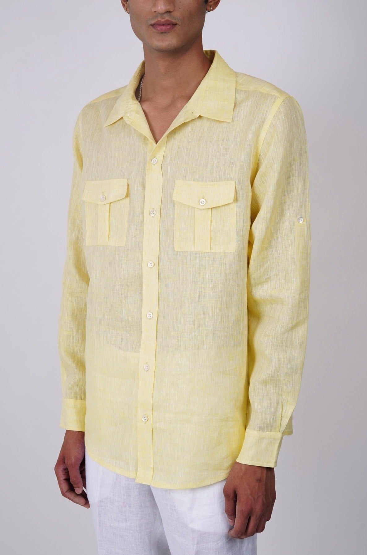 Lemon yellow Linen shirt