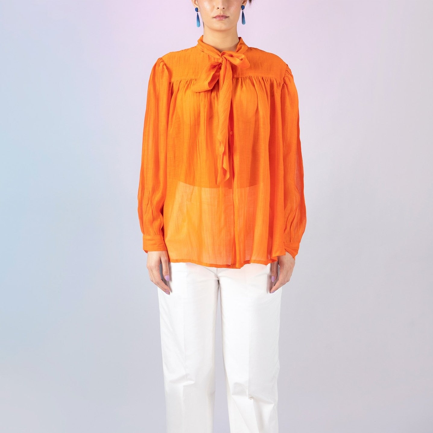 "Chloe" Yoke Gathered Shirt