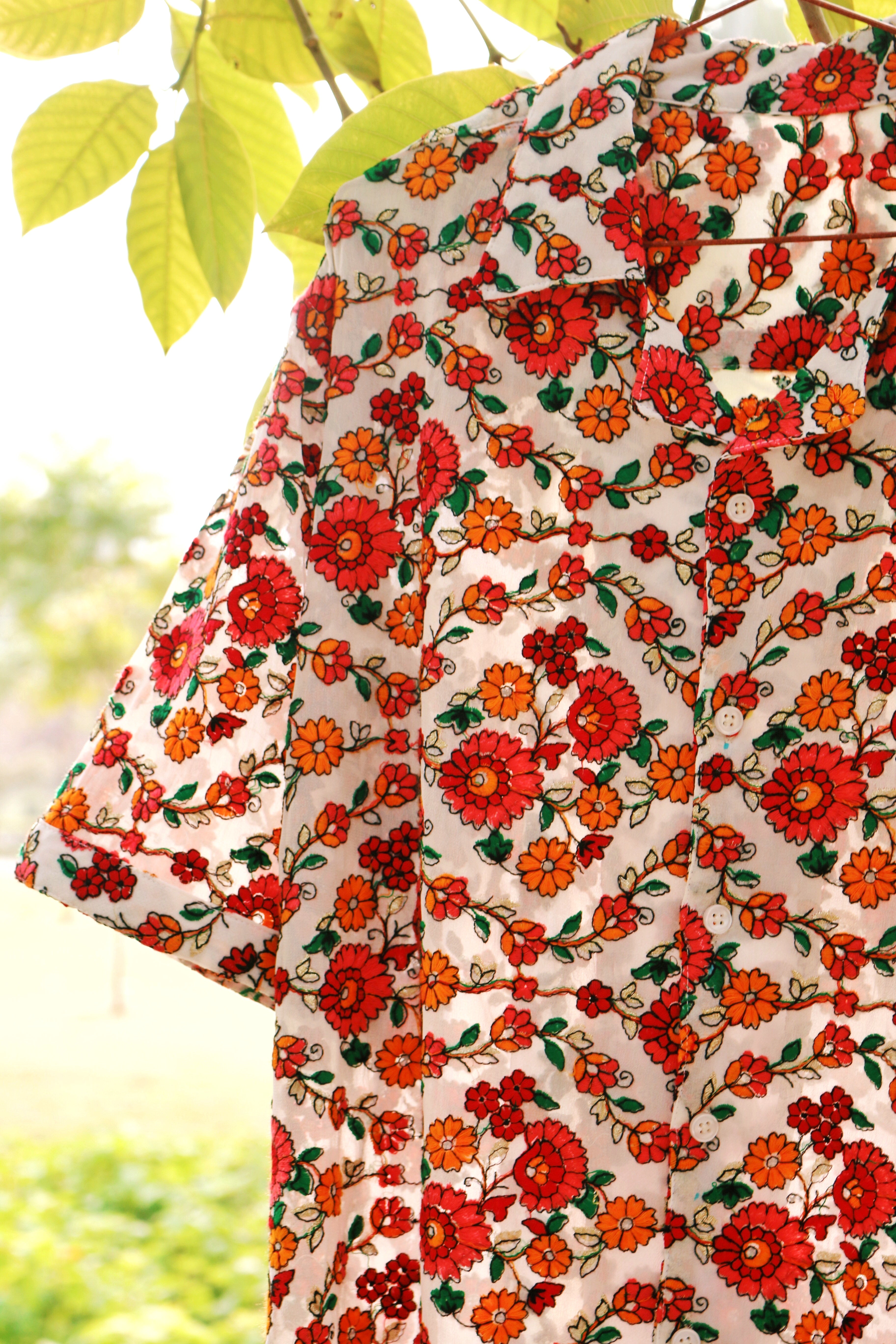 Vintage Floral embroidered shirt