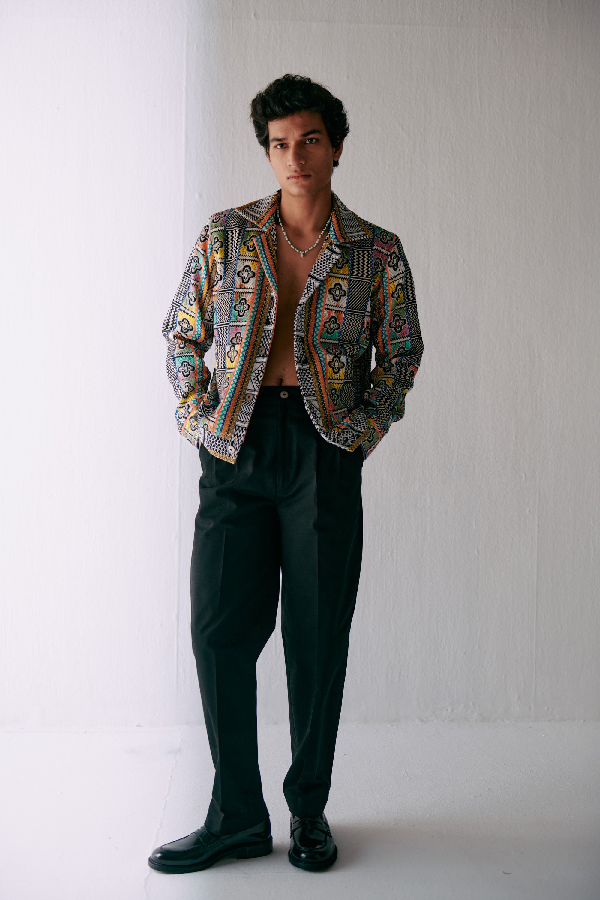 Retro jacquard jacket