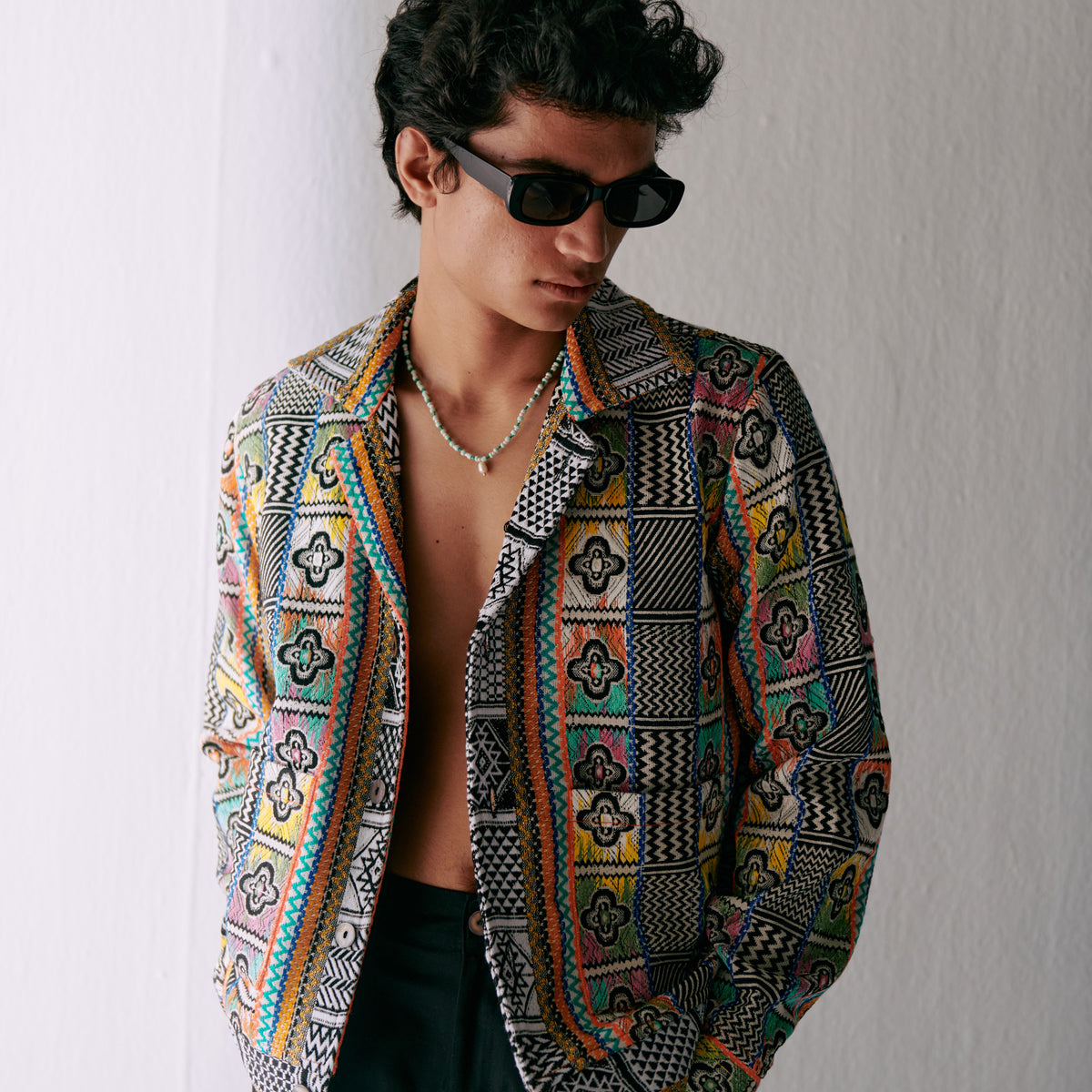 Retro jacquard jacket