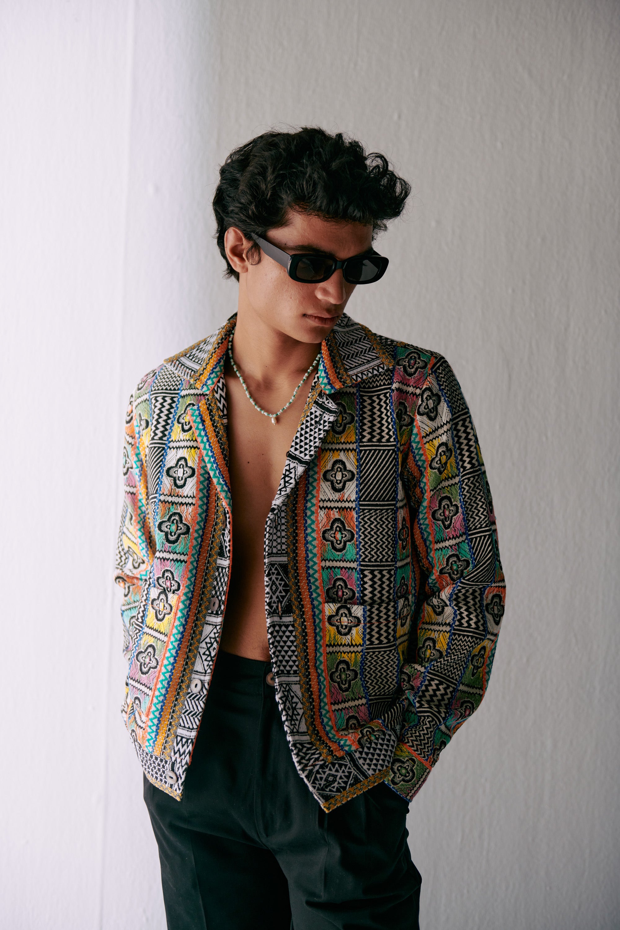 Retro jacquard jacket