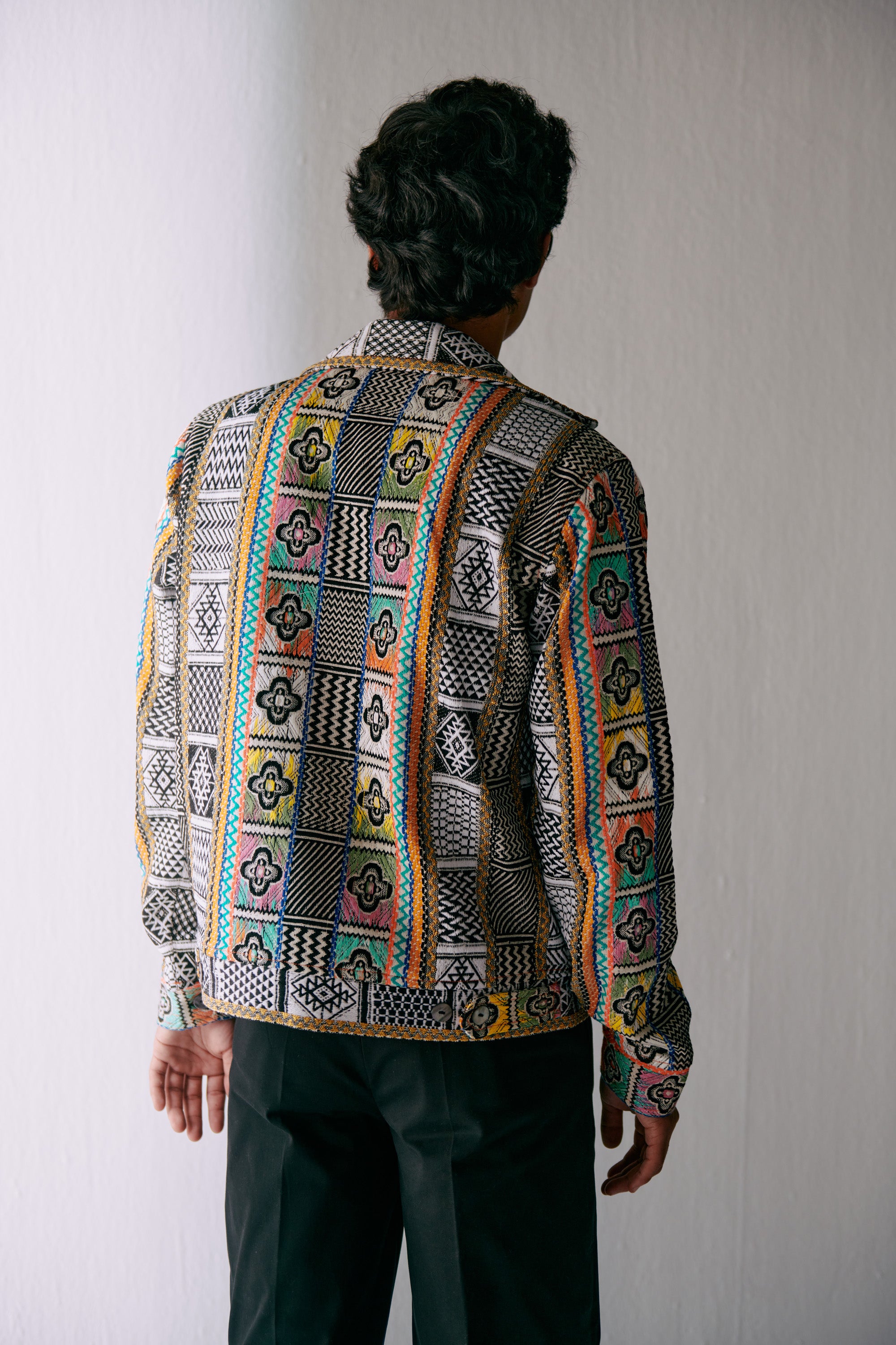 Retro jacquard jacket