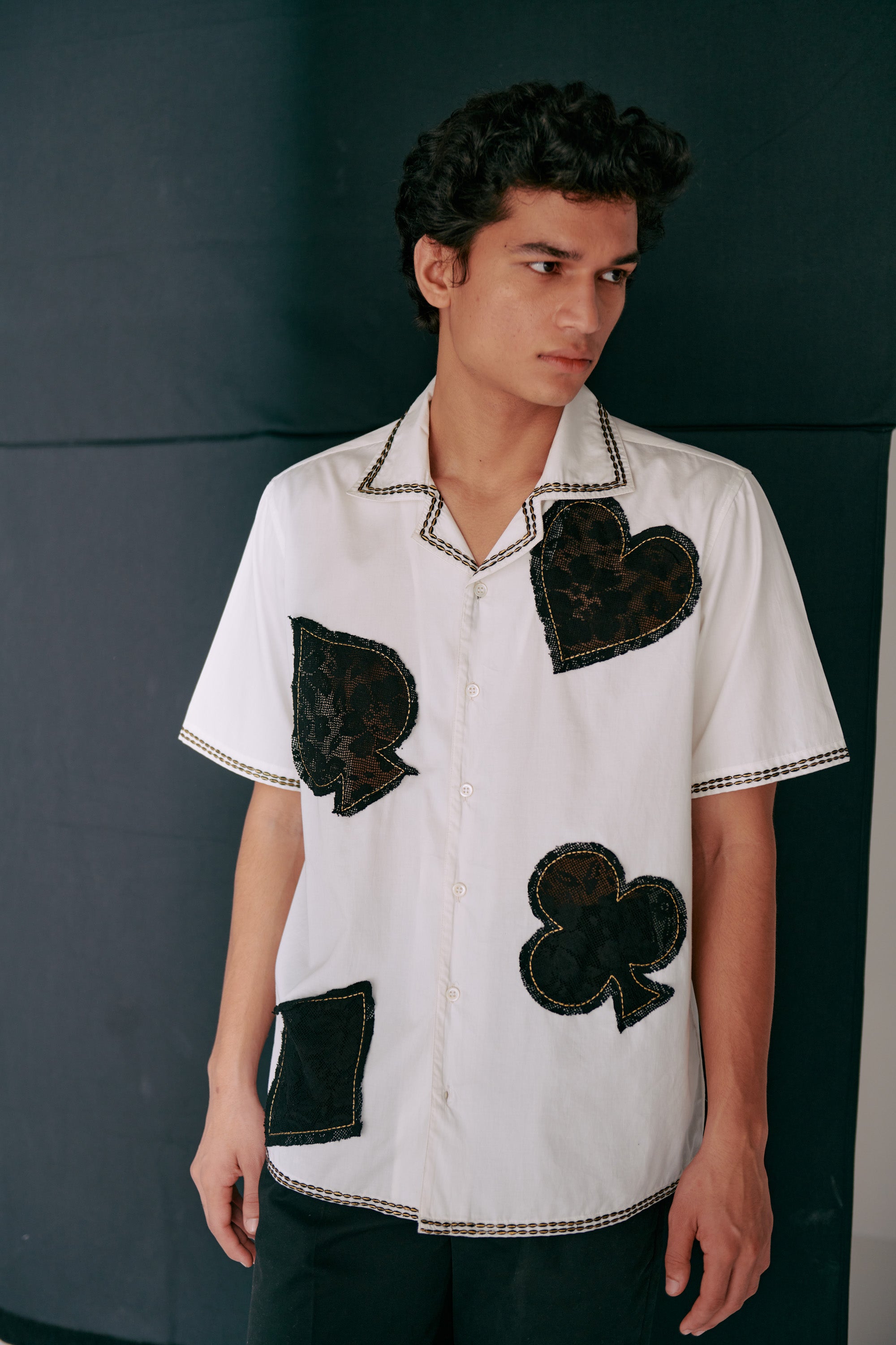 Monte carlo appliqué shirt